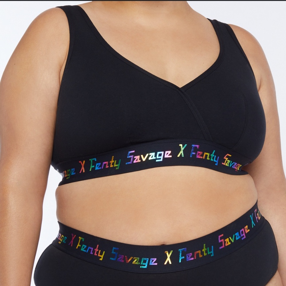 NEW: Savage x Fenty Forever Savage Plus Size Bralette With Rainbow Logo